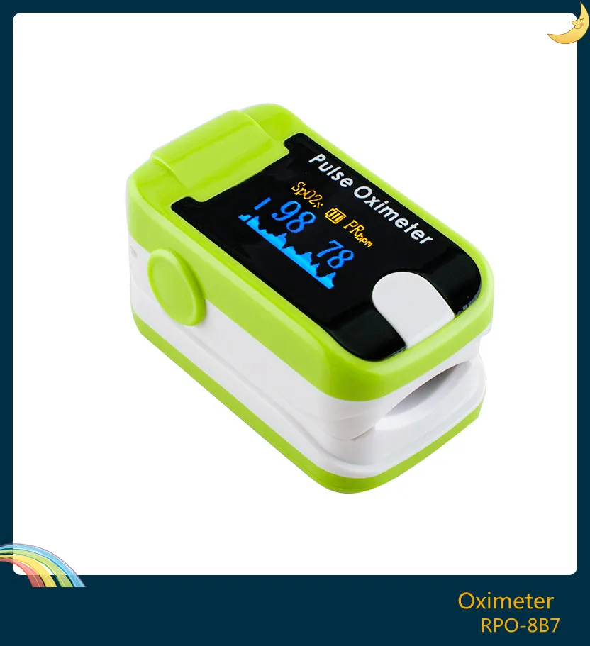 

Body Monitoring OLED Fingertip Pulse Oximeter Audio Alarm Pulse Sound SPO2 PR PI Respiration Rate Monitor