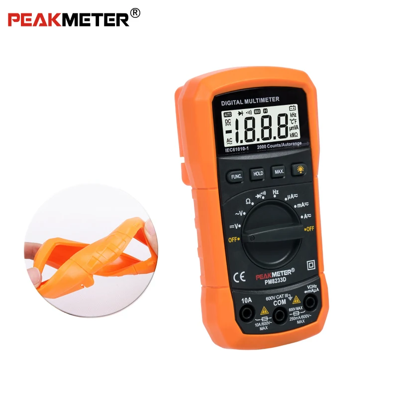 PM8233D AC/DC метров пусковой Амперметр Вольтметр конденсатор Омметр Тестер LCD подсветка мультиметр электрический