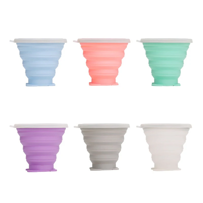 

10PCS BPA free Silicone Folding Cup Portable Outdoor Camping Sport Travel Coffee Cup Reusable Foldable Collapsible Cup Kids Gift