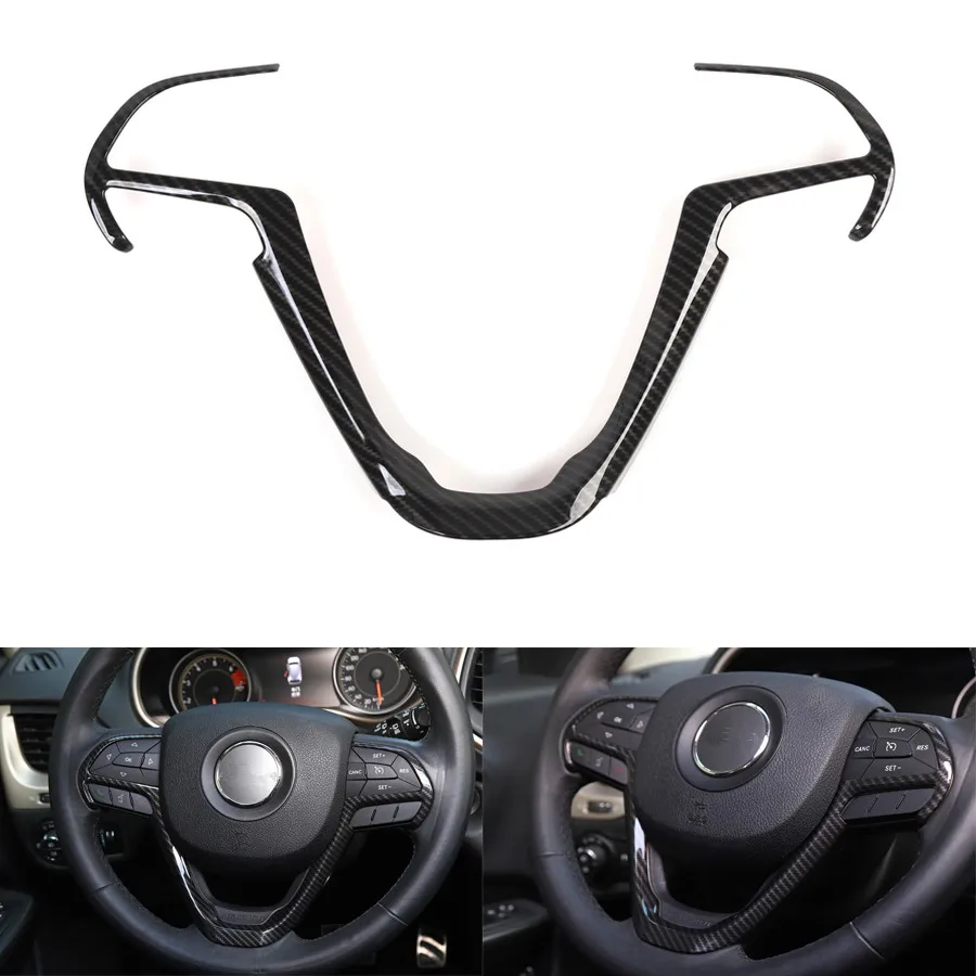 

Car Interior Steering Wheel Trim Cover Bezel Styling For Jeep Cherokee 2016+ For Jeep Grand Cherokee 2014+ ABS 4 Colors