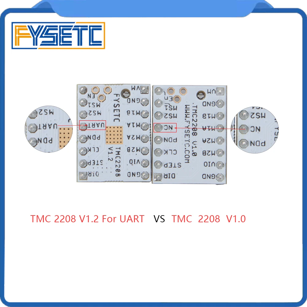 2 шт. новейший FYSETC TMC2208 V1.2 с защитным шаговым двигателем бесшумный драйвер Stepstick