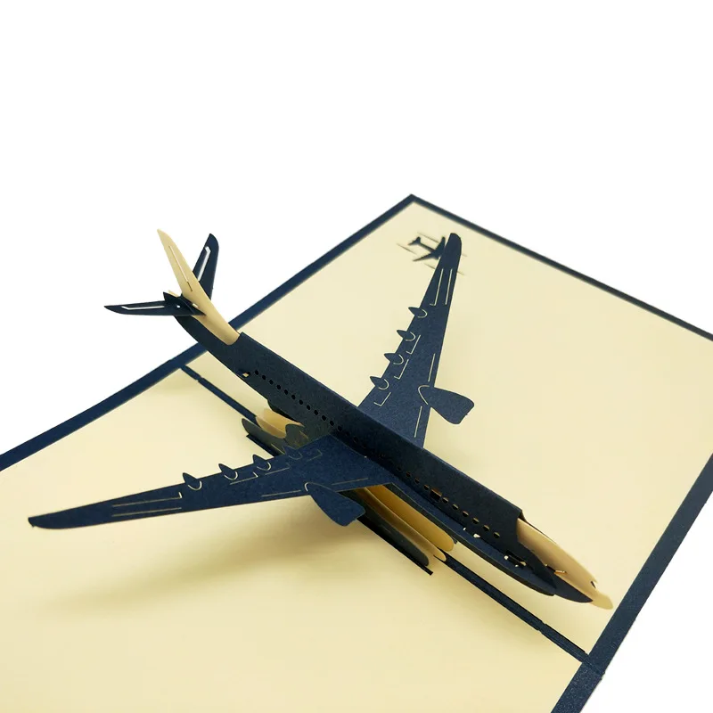 aircraft blue 3D всплывающие открытки-приглашения на свадьбу вечерние приглашения детский душ Подарки Свадебные поздравительные открытки юбилейные подарки открытка с единорогом - Цвет: aircraft blue