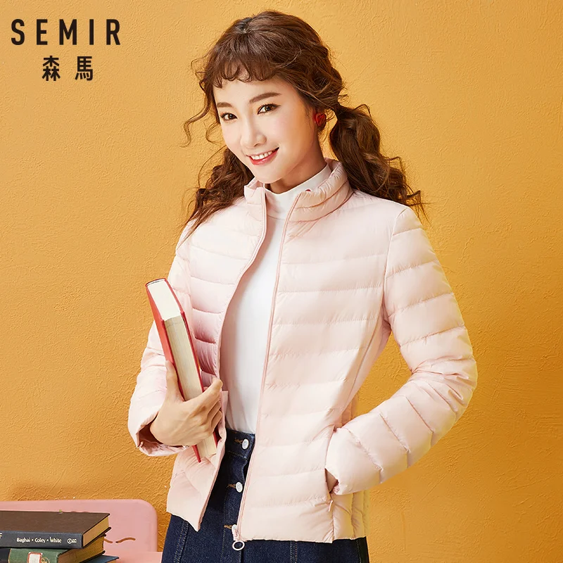 SEMIR Женское зимнее пальто 2018 Новое ультра легкое белое пуховое тонкая женская