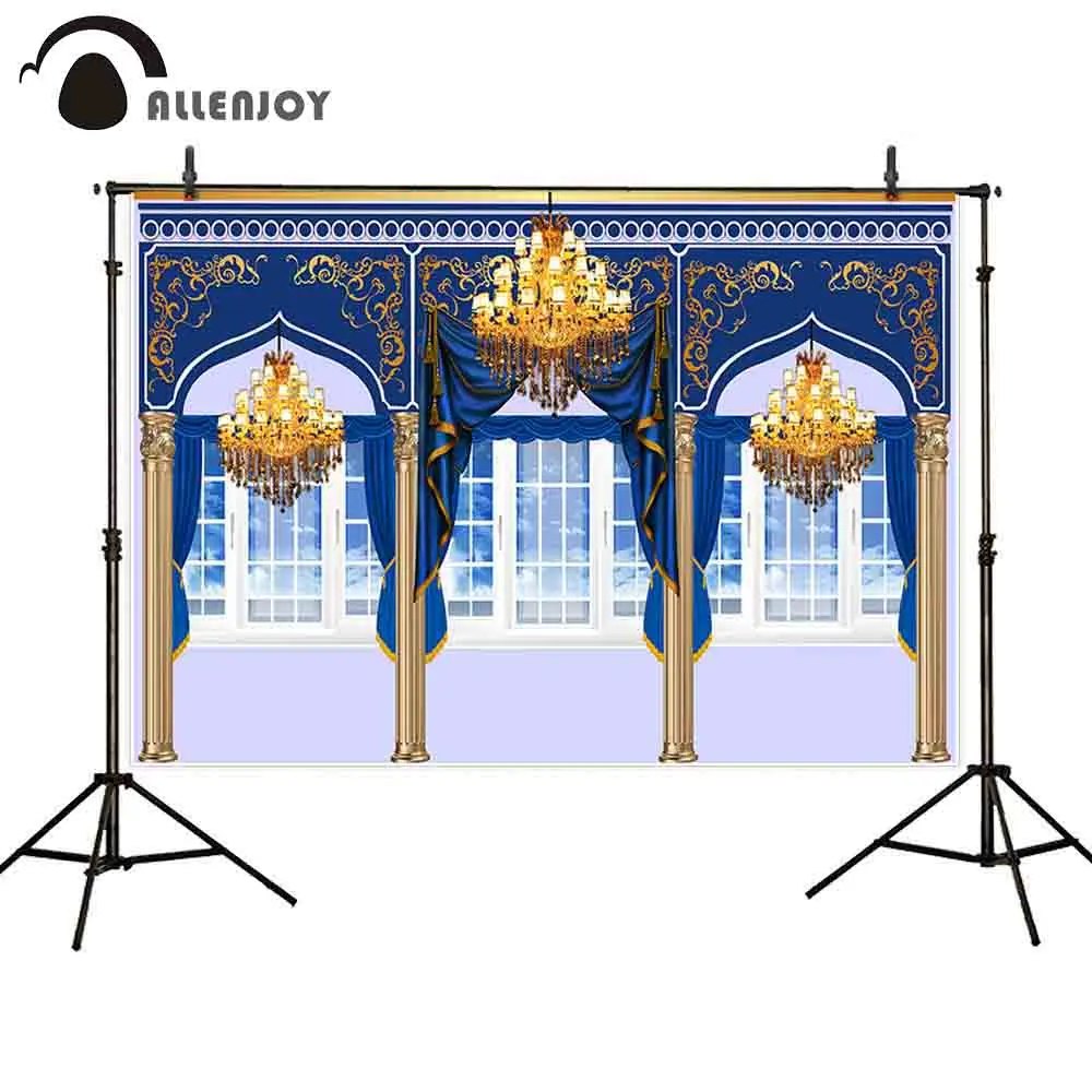 

Allenjoy photography backdrop fairy tale castle luxury window background photobooth photo studio photocall printed shoot prop