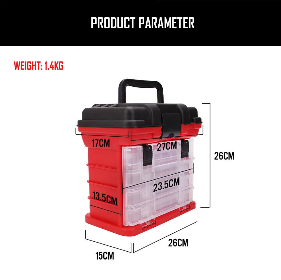 WALK FISH High Quality Portable Outdoor Plastic 5-layer Large Fishing Gear Storage Box Large Capacity Box Carp Fishing Tools