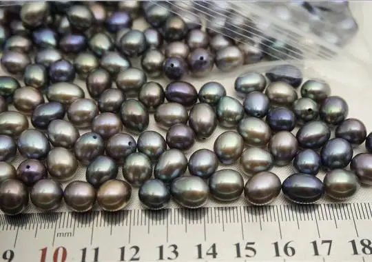 Ювелирные изделия из жемчуга с высоким блеском серый овальный жемчуг
