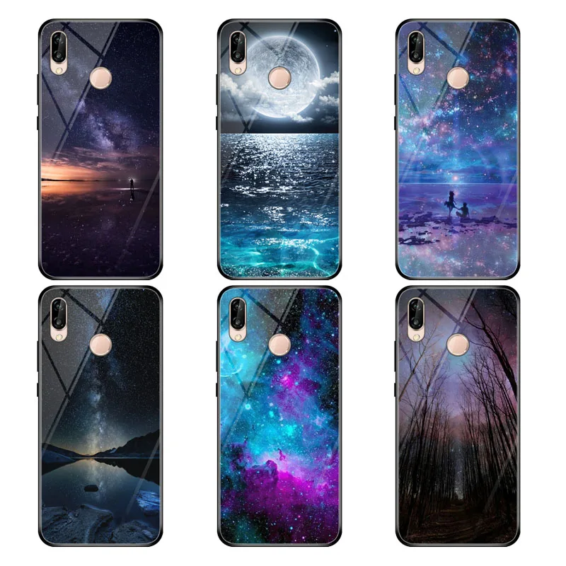 Huawei P20 Lite чехол закаленное Стекло мягкий TPU бампер жесткая накладка на заднюю
