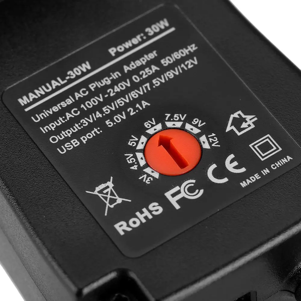 3V 4 5 V 5V 6V 7 9V 12V 2A 2.5A AC DC адаптер Регулируемый питания 30W Универсальное зарядное