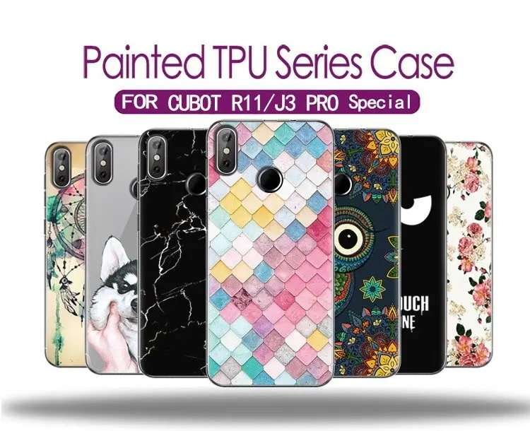 Мягкий силиконовый чехол для телефона Обложка для Cubot R11(J3 Pro) 5,5-дюймовый ТПУ Мода красочные картины Роспись Прозрачный чехол