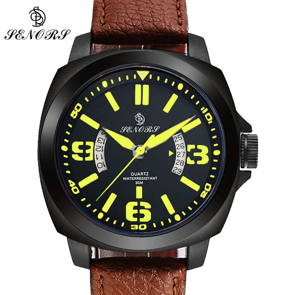 2017 Brand Luxury Leather Watch Men Business Casual quartz Watches Military Wristwatch waterproof Relogio New SALE Calendar | Наручные