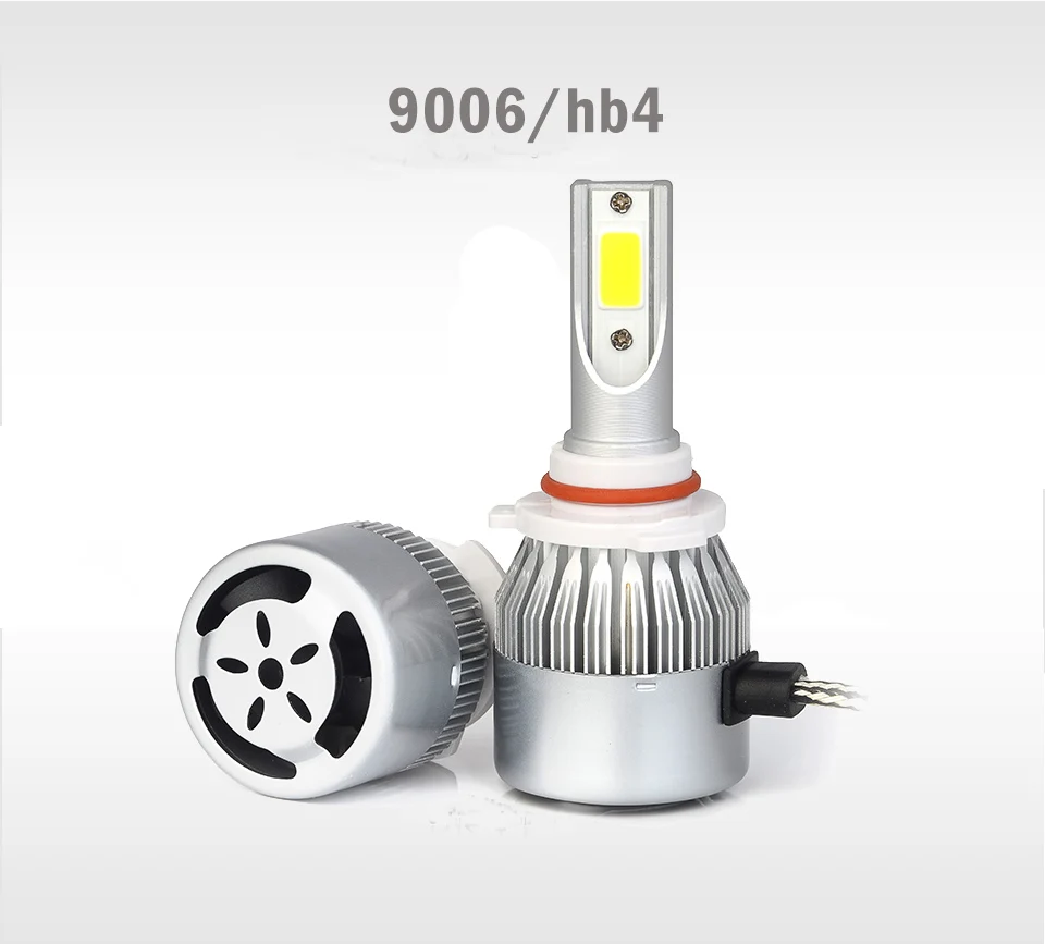 2 предмета 60 Вт 8000lm COB светодиодный H4 H7 H1 H11/8/9 9005 9006 Hb3 Hb4 H3 автомобилей головной светильник лампы авто фары светильник 12V 6000K белый