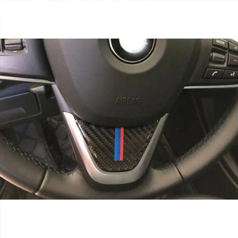 Чехол рулевого колеса автомобиля углеродного волокна наклейки для BMW X1 F48 F45 F46 2