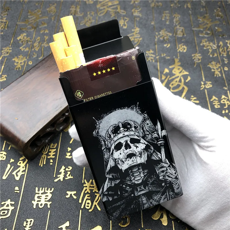 King Skeleton Alalinong N56 чехол для сигареты из алюминиевого сплава в стиле Ins с черепом