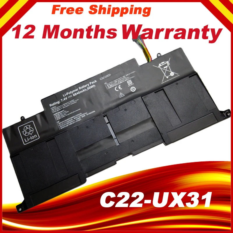 C22 UX31 Аккумулятор для ноутбука Asus ZenBook UX31A UX31E R4004H DH72 UX31KI3517A 7 4 V|laptop battery|battery for asuslaptop