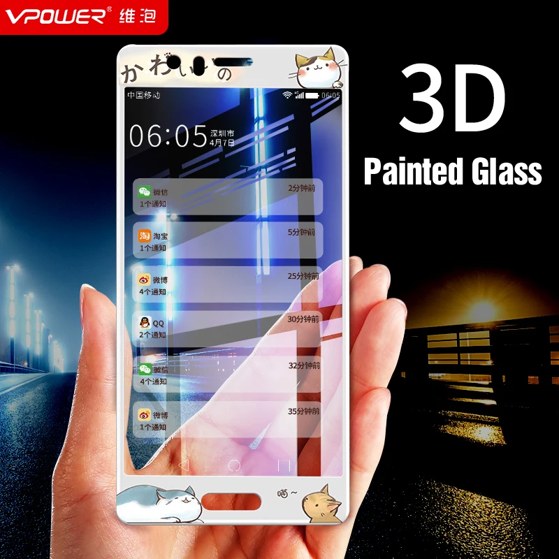 Vpower для Huawei P9 Plus закаленное стекло защита экрана 3D рельефная анти синяя тонкая