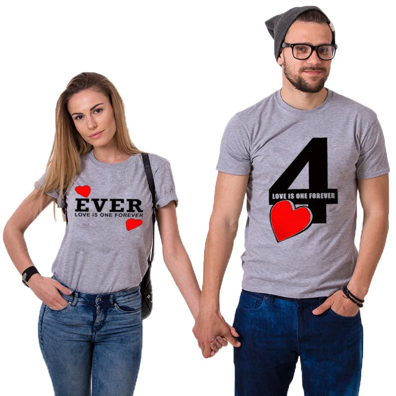 EnjoytheSpirit/одинаковая футболка унисекс для пары Love Is One Forever 4 Ever повседневный мягкий