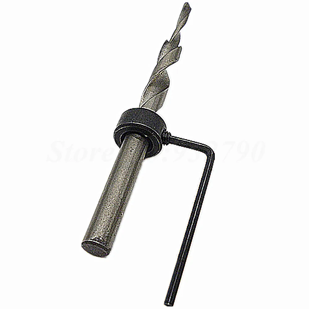 

8mm Step Twist Drill Bit Hss Pocket Hole Step Drill Bits Pocket-Hole Kit + 8mm Depth Stop Collar Wrench For Pocket Hole Machines