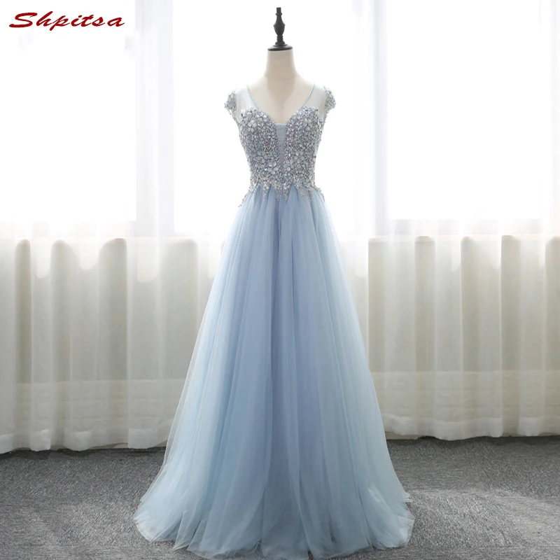 

Luxury Long Prom Dresses Women Free Shipping Sequin Crystal Long Graduation Dresses Evening Gown vestido de formatura longo