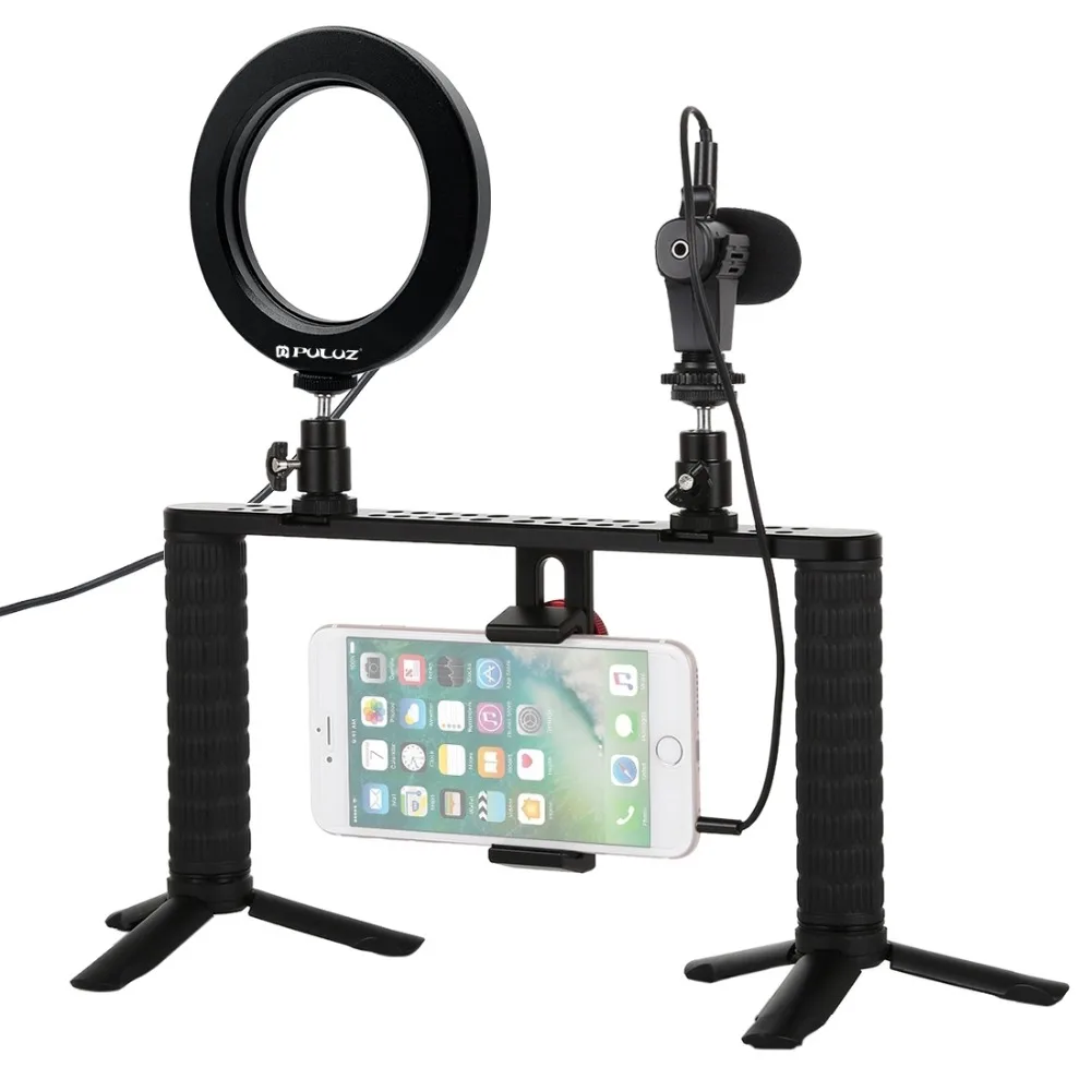 PULUZ YouTube Vlogging прямая трансляция 4 6 дюймов кольцо LED селфи свет смартфон видео Rig