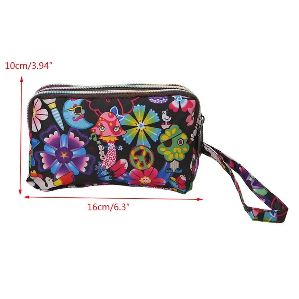 3 молнии Женский кошелек Браслет сумка водонепроницаемый сотовый телефон