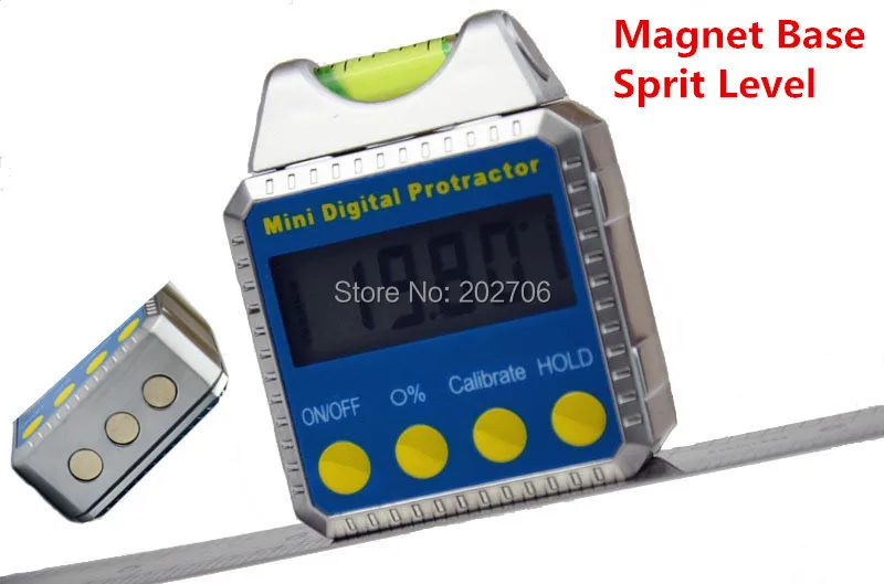 360 degree Mini Digital Inclinometer with bubble digital Protractor Bevel Box spirit angle meter | Инструменты