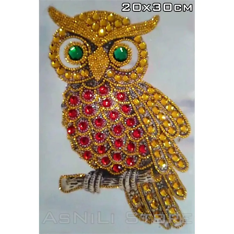 Алмазная вышивка сделай сам стразами особой формы рисунок мультяшной совы слона