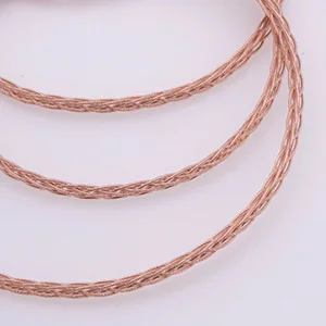 HPHF 8 ядер 8x1 мм(19*0,1 мм) DIY кабели для наушников 5N Pcocc медный посеребренный кабель прозрачный тефлоновый рукав изолятор материал 5 м - Цвет: copper