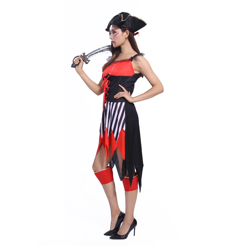 Новый женский костюм пирата на Хеллоуин костюмы для праздников театральные