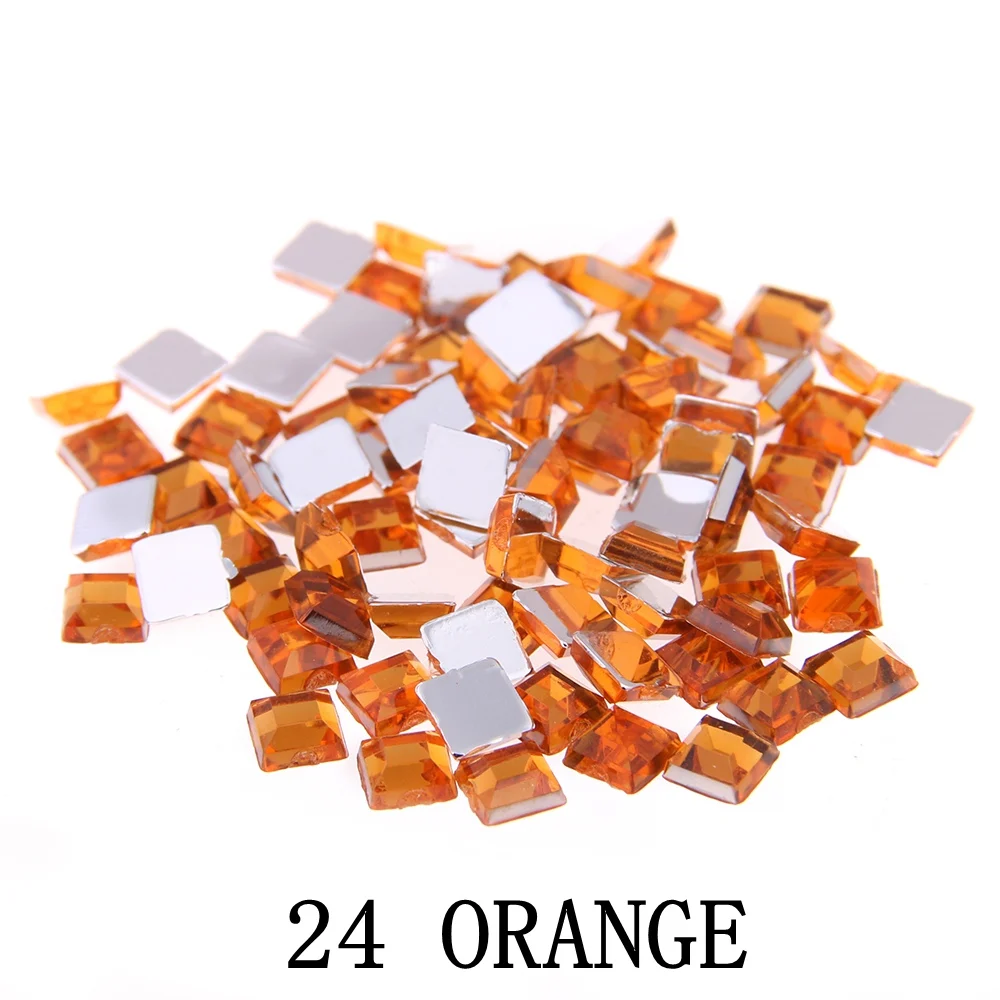 24 orange Стразы для ногтей с плоской задней стороной 2 мм 4 мм 6 мм смешанные размеры 4 г около 180 шт для рукоделия Скрапбукинг Сделай Сам одежда для украшения ногтей - Цвет: 24 orange