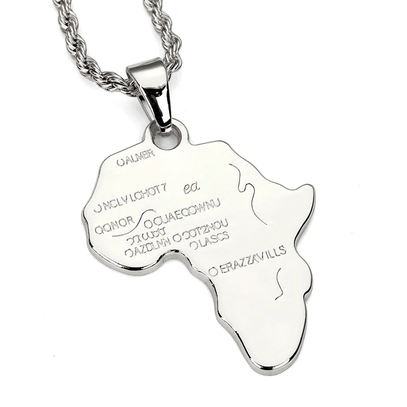 Модные Дизайн Для мужчин Шарм карта Африка кулон Цепочки и ожерелья s цвета: