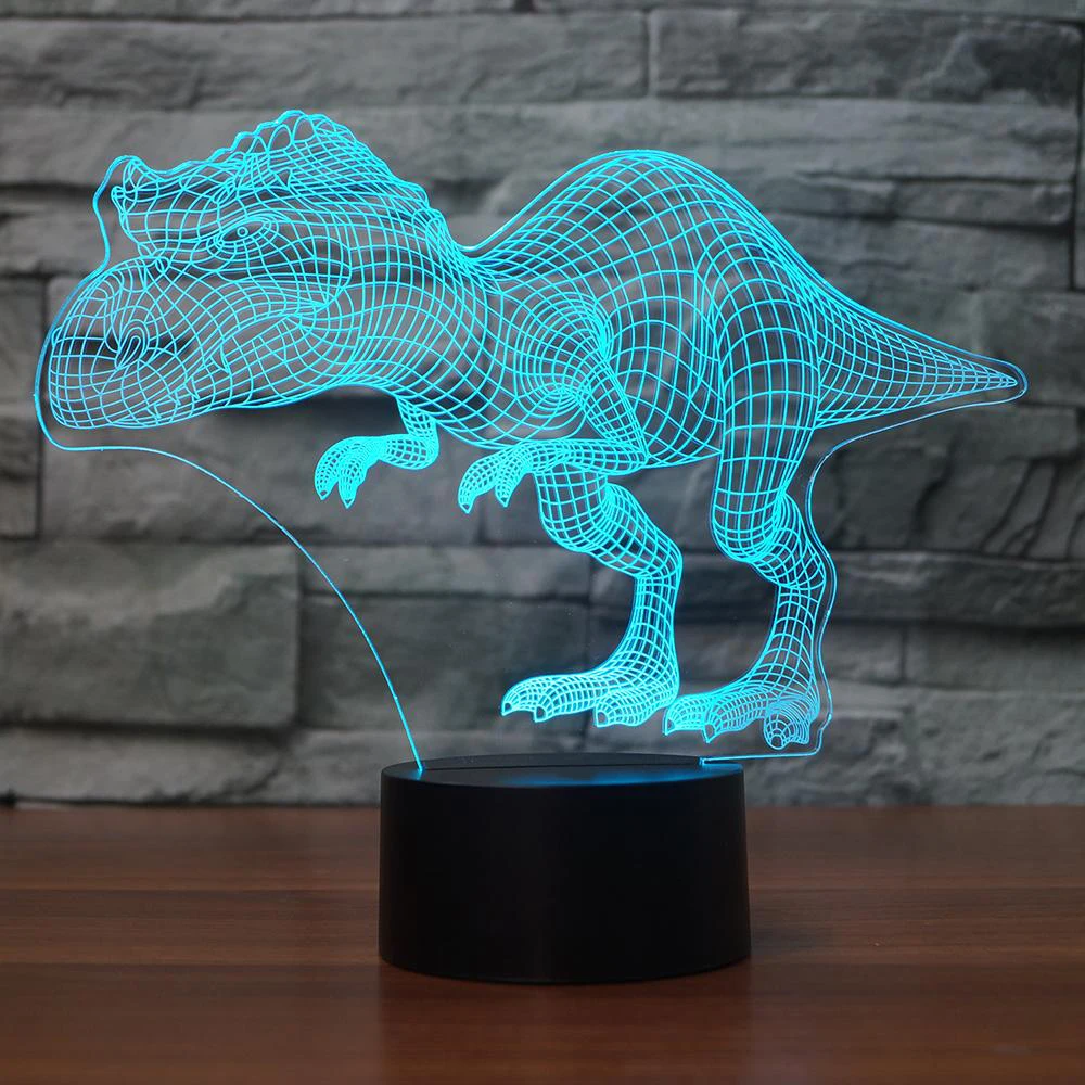 Новинка 3D цветная Настольная лампа с динозавром светодиодная USB сенсорная кнопка