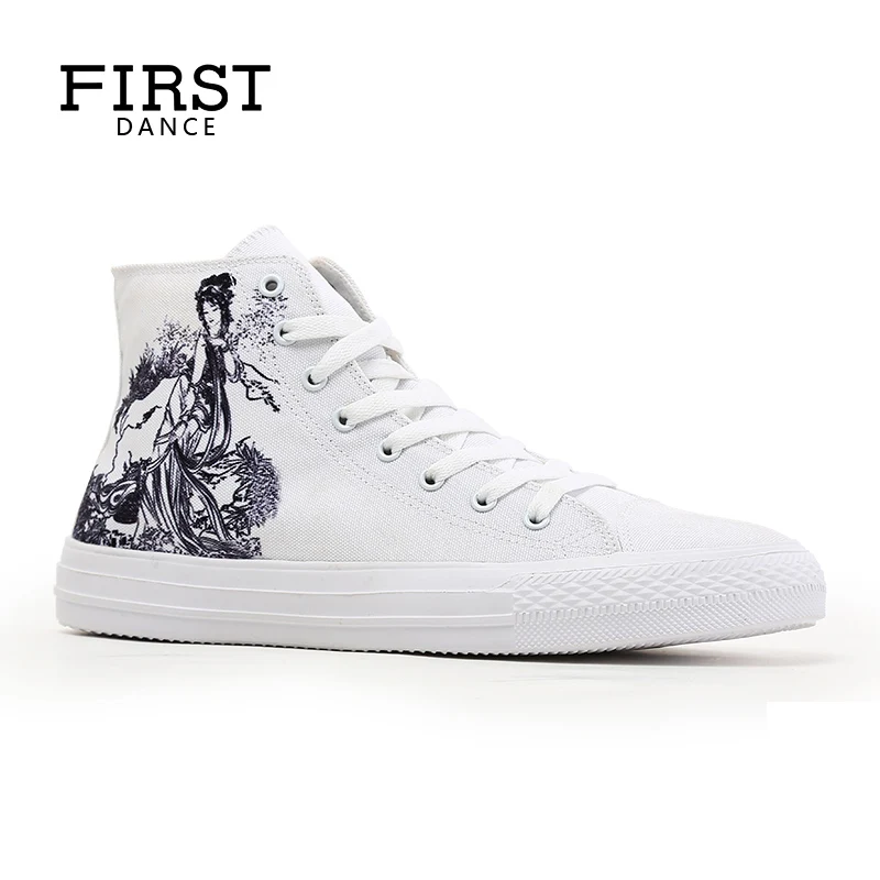 Luxury Brand Men High Top Shoes Customized 3D Print Girls Canvas Casual Lace-up Female Leisure Flats Spring 2018 | Обувь