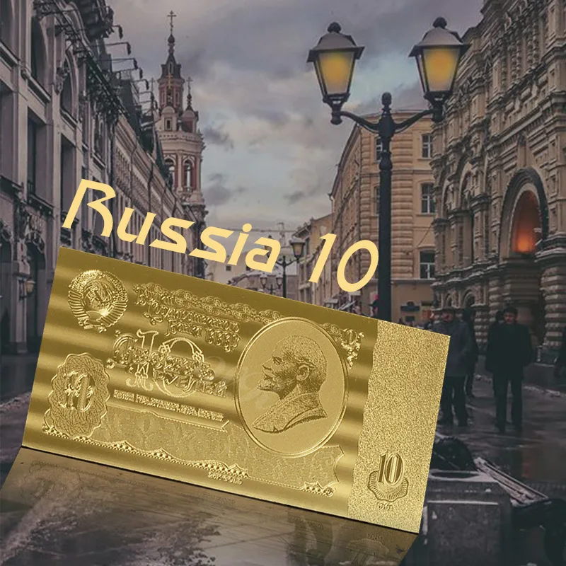 Покрытые золотой фольгой 10 разрядные Российская банкнота Самые продаваемые