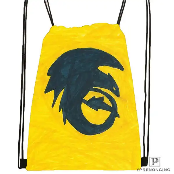 Custom Hufflepuff-Гарри-Поттер-@ 1 походная сумка на шнурке милый рюкзак для детей(черная спинка) 31x40 см#2018612-01-(12