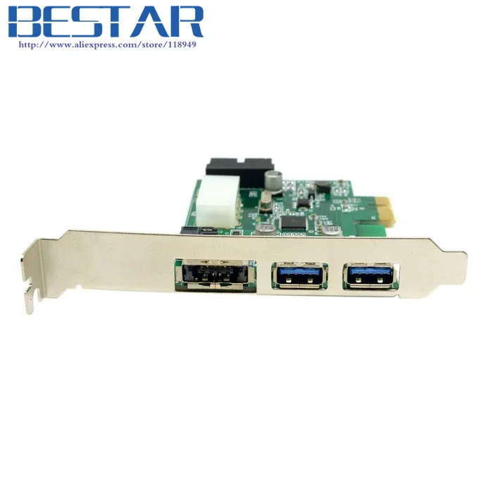 Внешний адаптер Pci e PCI Express для карт 2 порта USB 3 0 Esata 19pin|express card adapter|2 ports usb 3.0usb header |