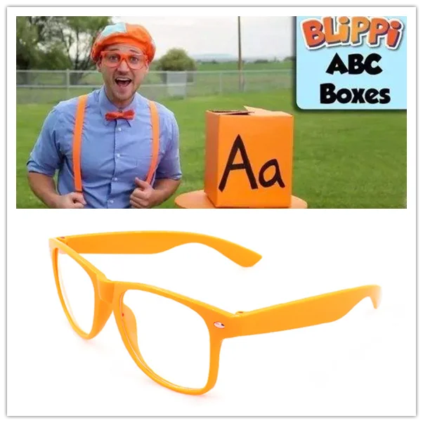 Tv Blippi очки карамельный костюм пластиковая крышка Blippi оранжевые очки Косплей Опора Шестигранная шапка замша восьмиугольная кепка