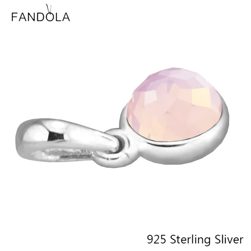 CKK 925 пробы серебро October Droplet опалесцентный розовый кристалл оригинальные