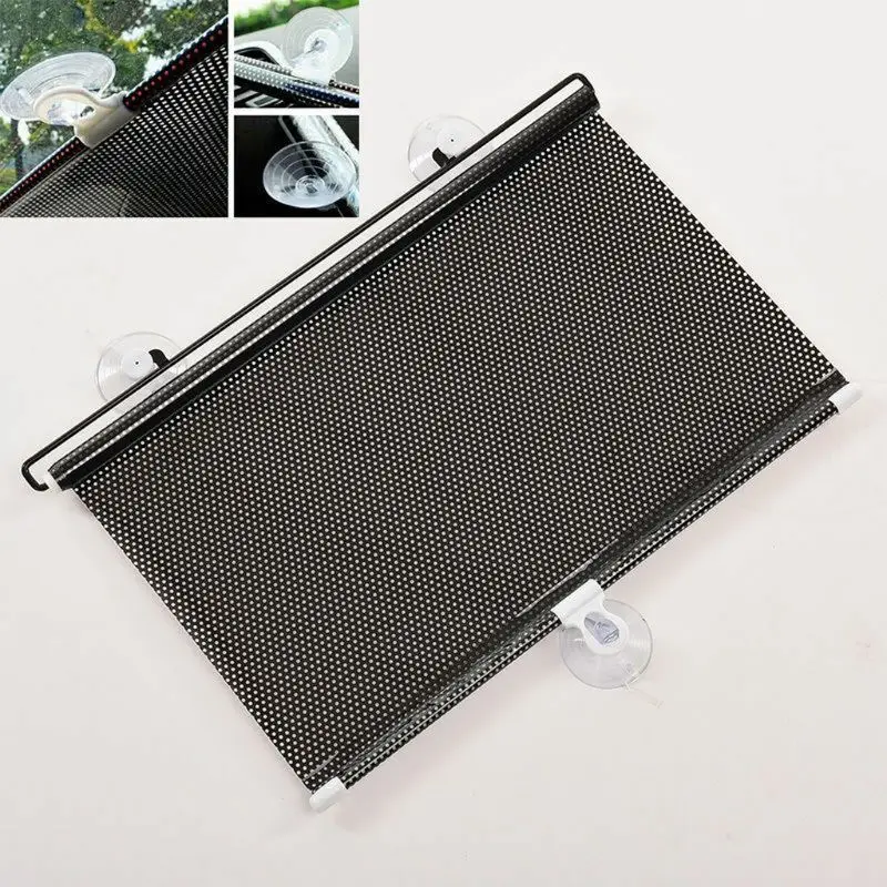 

Auto Car Black Window Roll Blind Sunshade Windshield Sun Shield Visor 58 x125cm
