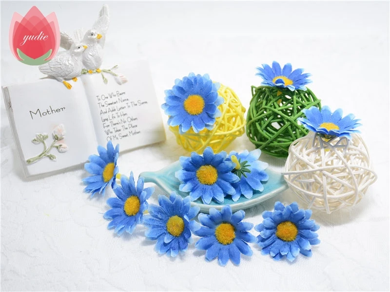 10 шт. маленький шелковый Подсолнух ручной работы искусственный цветок головка