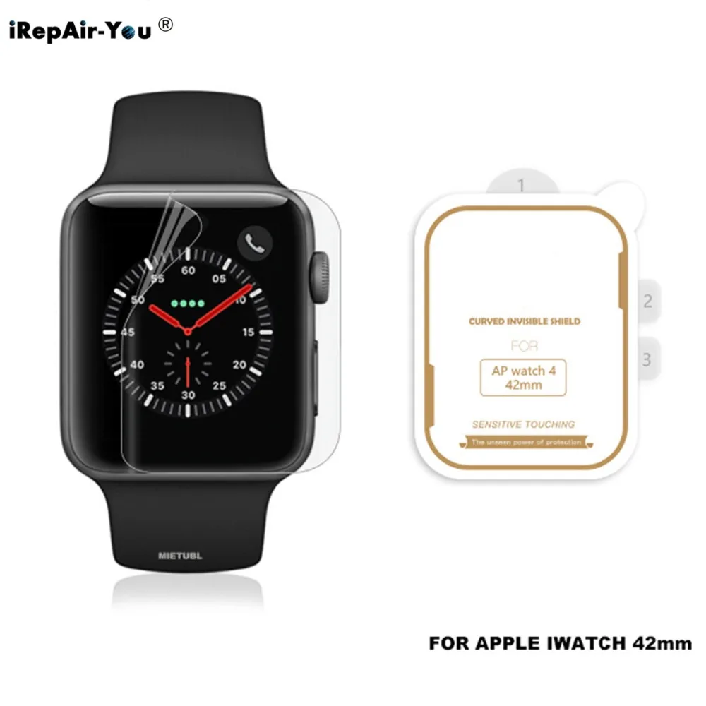 3D изогнутая нано ТПУ пленка для Apple Watch 3 2 1 4 38 мм 42 40 44 серия полное покрытие