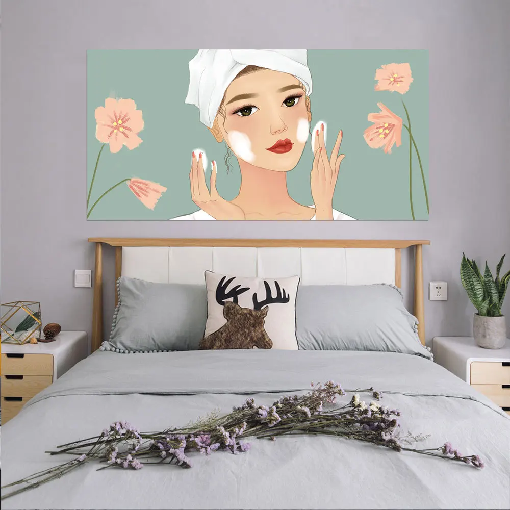 Творческий Bed Head украшение 3D наклейки на стену мультяшная красивая девушка