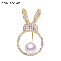 shdiyayun 2019 pearl brooch for women cartoon lovely totoro brooches pins natural freshwater pearl fine jewelry accessories g
