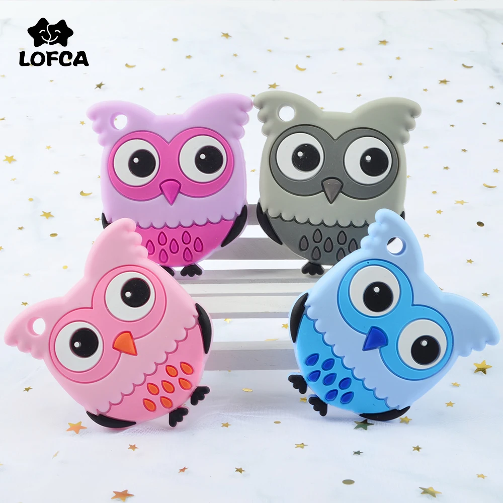 

Силиконовый Прорезыватель для зубов LOFCA в виде совы, детская игрушка для прорезывания зубов, не содержит Бисфенол А, мягкое жевательное коль...