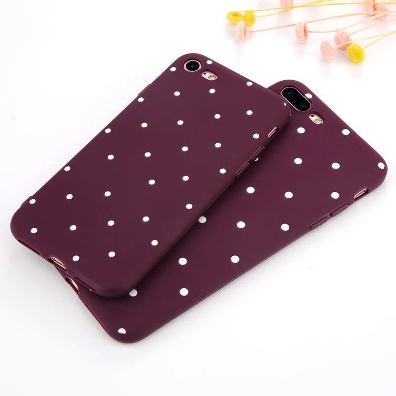 Чехол для телефона USLION с волнистыми точками для iPhone 11 Pro Max, винно-красный мягкий чехол из ТПУ в горошек для iPhone X XR XS Max 8 7 6 S Plus 5 S SE