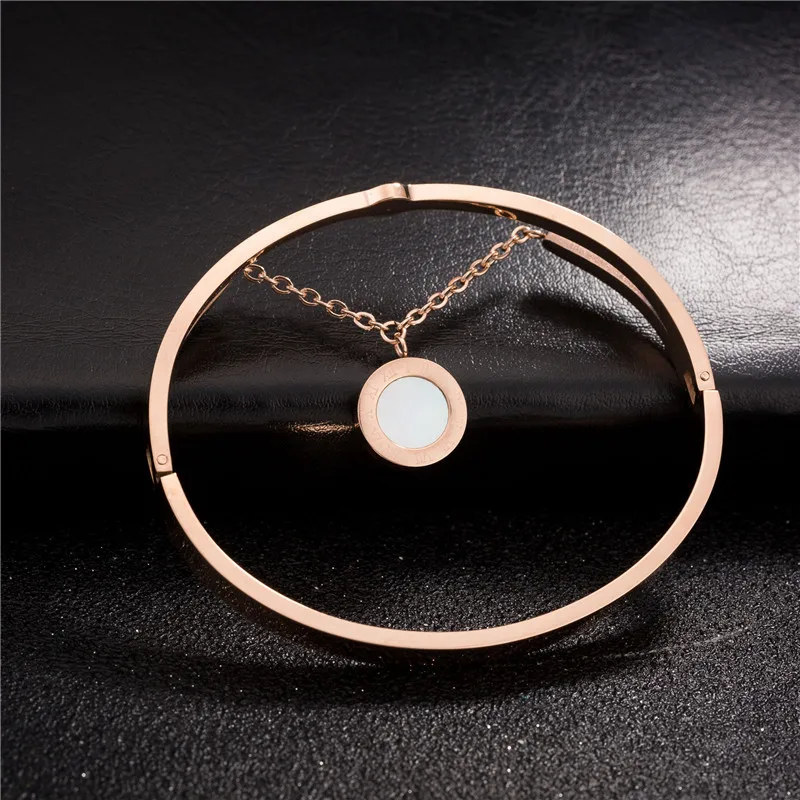 KASIYU Titanium steel Rome digital bracelet female fashion concise Rosegold.Handband. Bracelet Wife. girlfriend S-02 | Украшения и