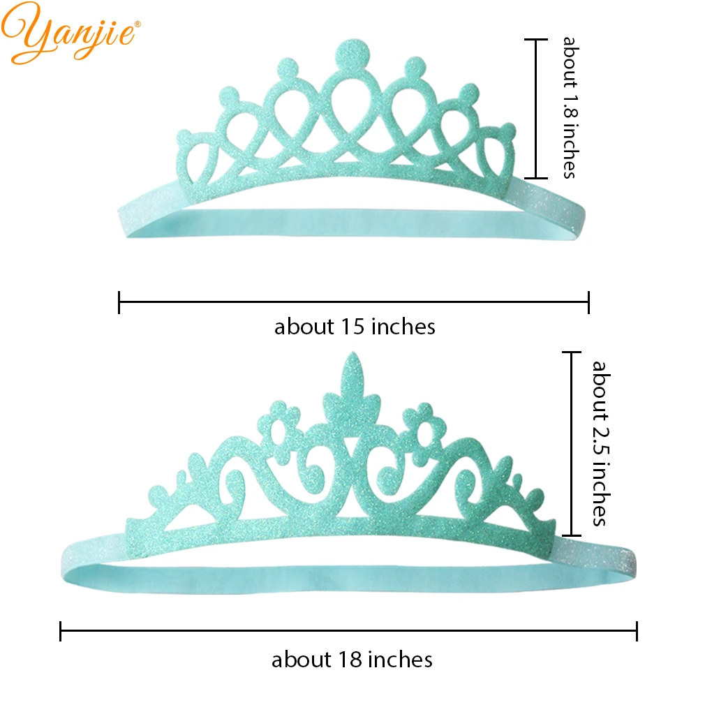 10 шт./компл. блестящая фетровая Корона принцесса эластичная повязка на голову 2020