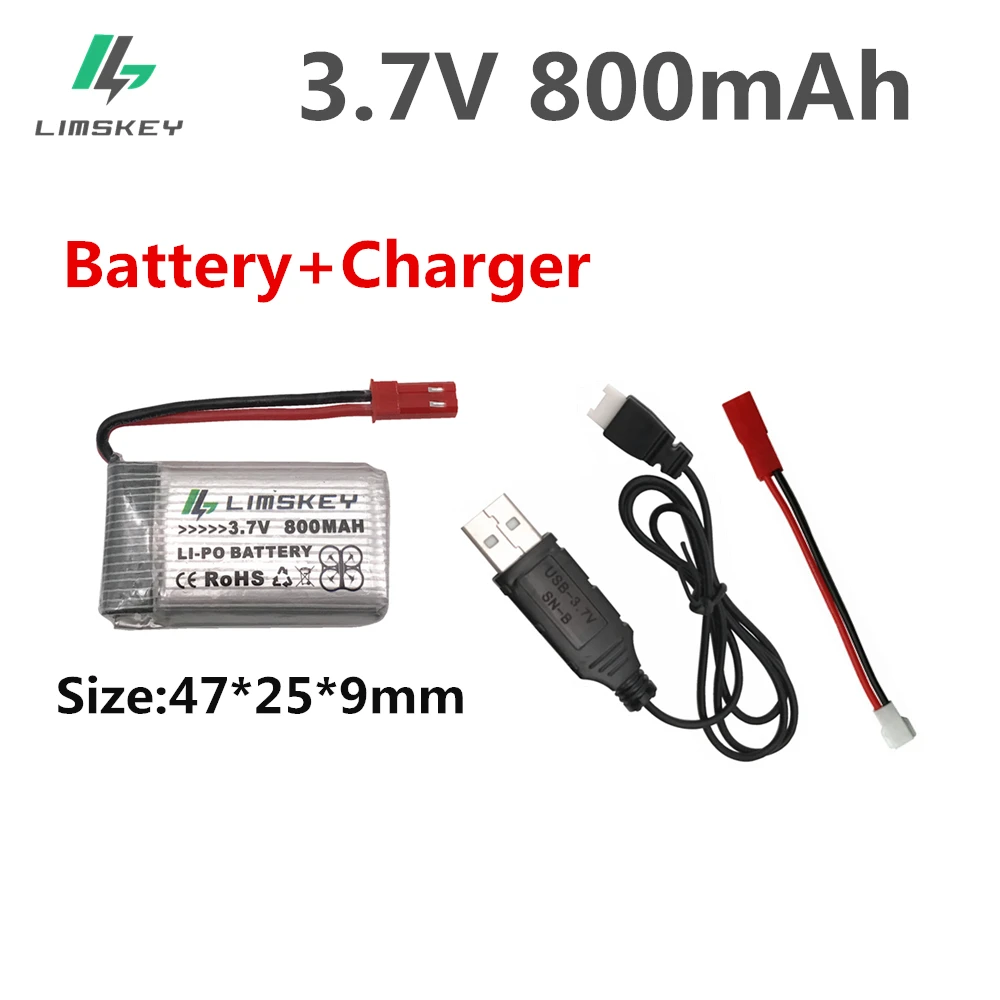 Аккумуляторная батарея Limskey 3,7 в 800 мАч Lipo для X400 X500 X800 HJ819 X25 с зарядным устройством USB Вертолет Lipo 3,7 в 800 мАч 902540 25C
