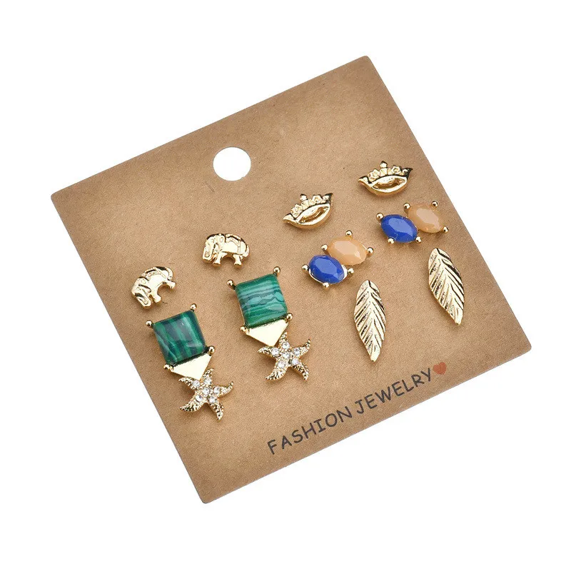 feather Модные 12 пар/компл. белые серьги-гвоздики из искусственного жемчуга набор для Для женщин Аксессуары и украшения для пирсинга мяч серьги Brincos, можно носить - Окраска металла: feather