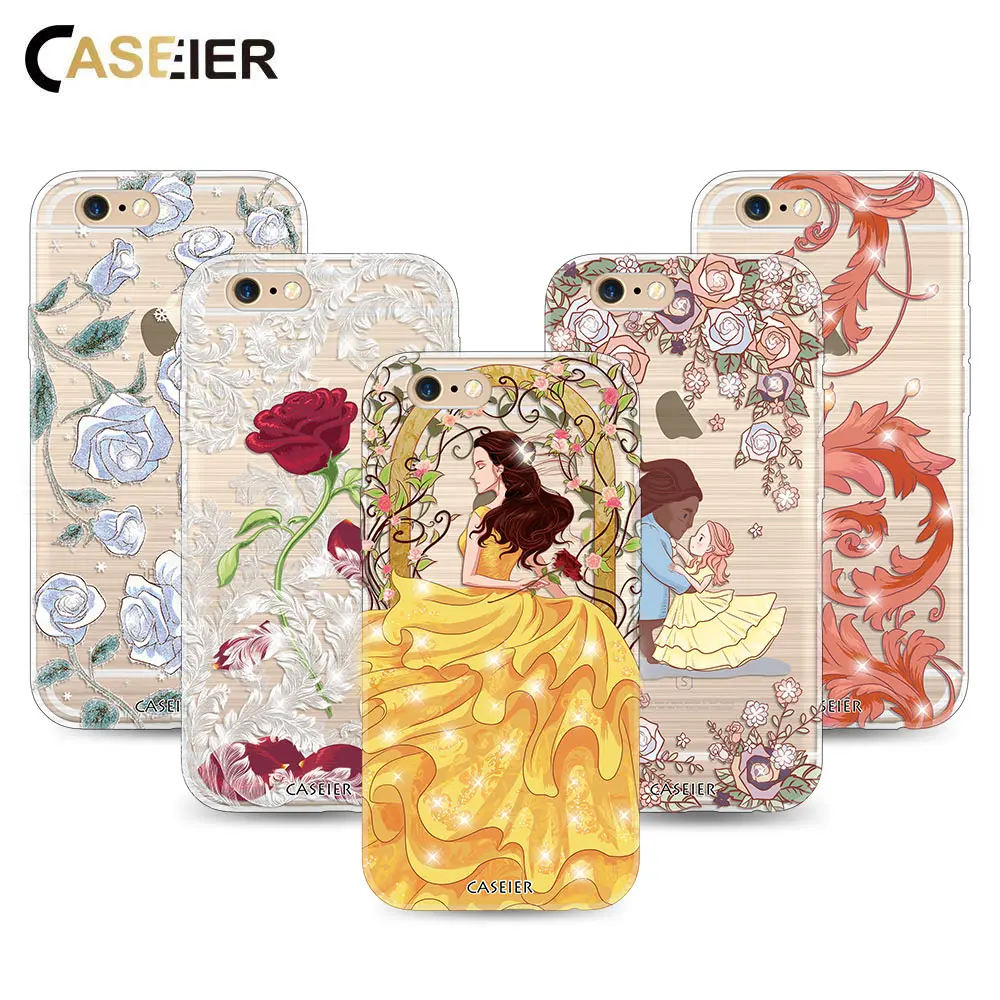 CASEIER Bling Rhinestone Phone Case For iPhone 7 8 Plus Soft Silicone TPU Cover Luxury Cases Fundas Capinha |
