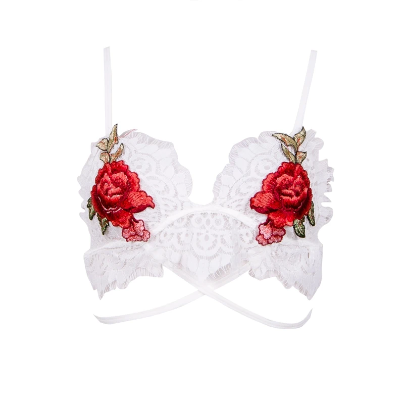 Лидер продаж 2017 укороченный топ с цветочной вышивкой женский бюстгальтер без